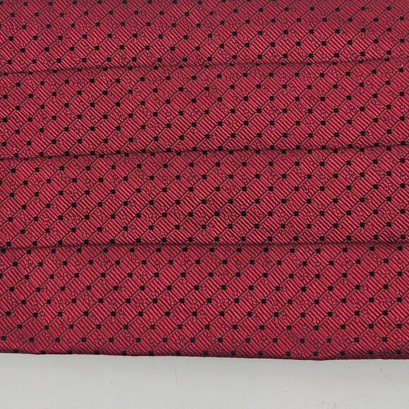 Mel Howard Cummerbund Mens Red Black Polka Dots Adjustable Strap One Size - Picture 3 of 9